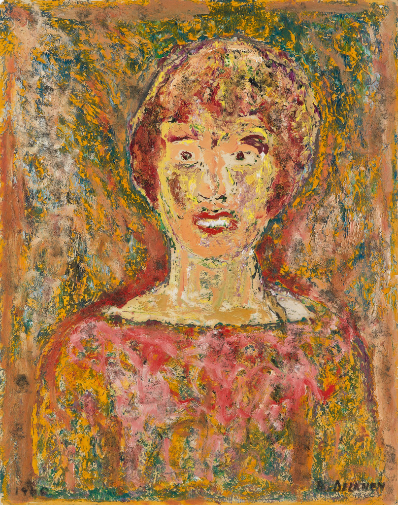BEAUFORD DELANEY (1901 - 1979) Untitled (Woman in an Abstract Field).